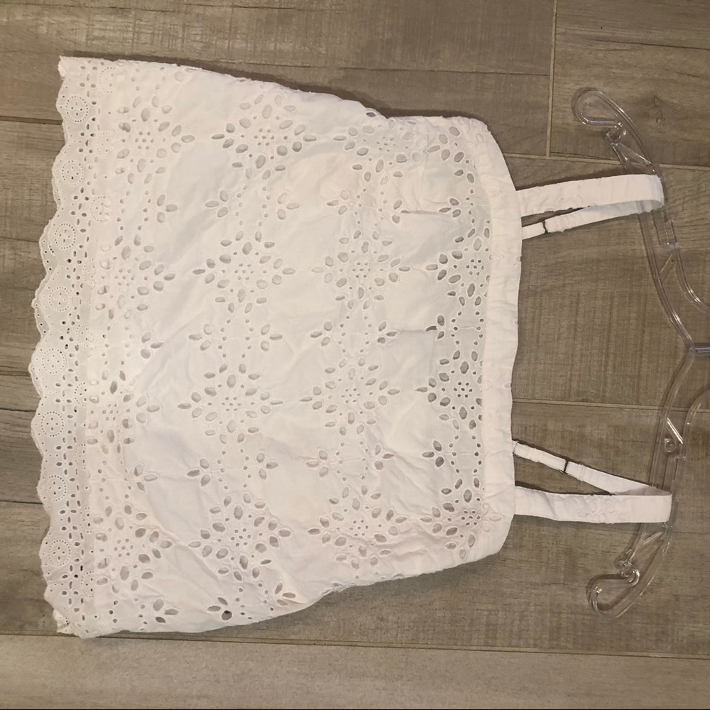 Hollister White Eyelet Tank Small